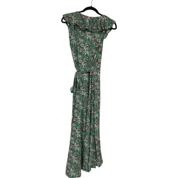 Boden Womens Dress UK 12R US 8  Green Floral Saskia Jersey Maxi Wrap D0174 NWT - Picture 4 of 13